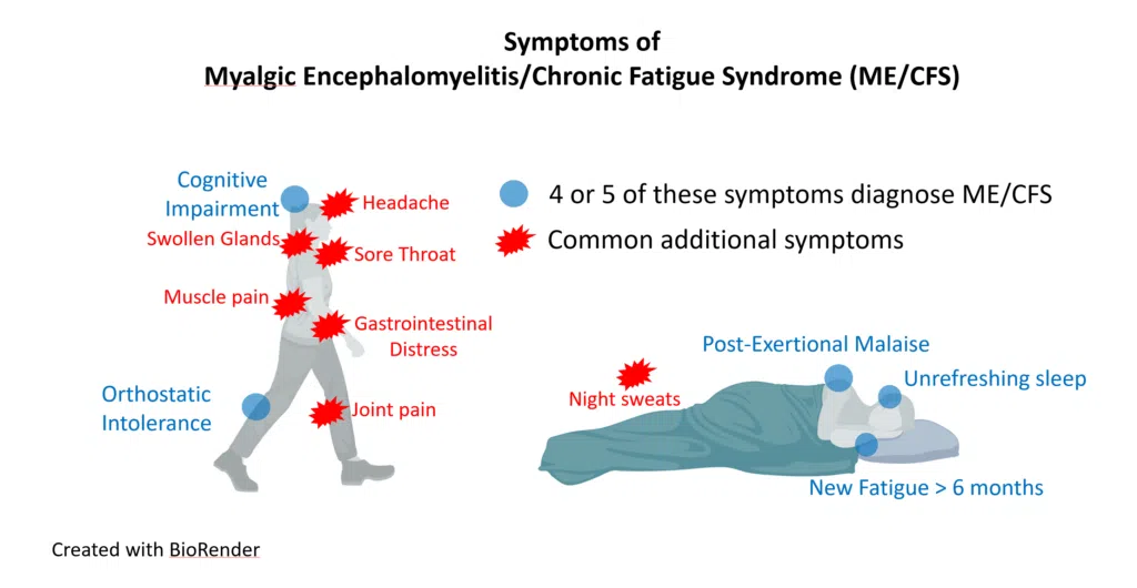 A diagram of the symptoms of ME/CFS