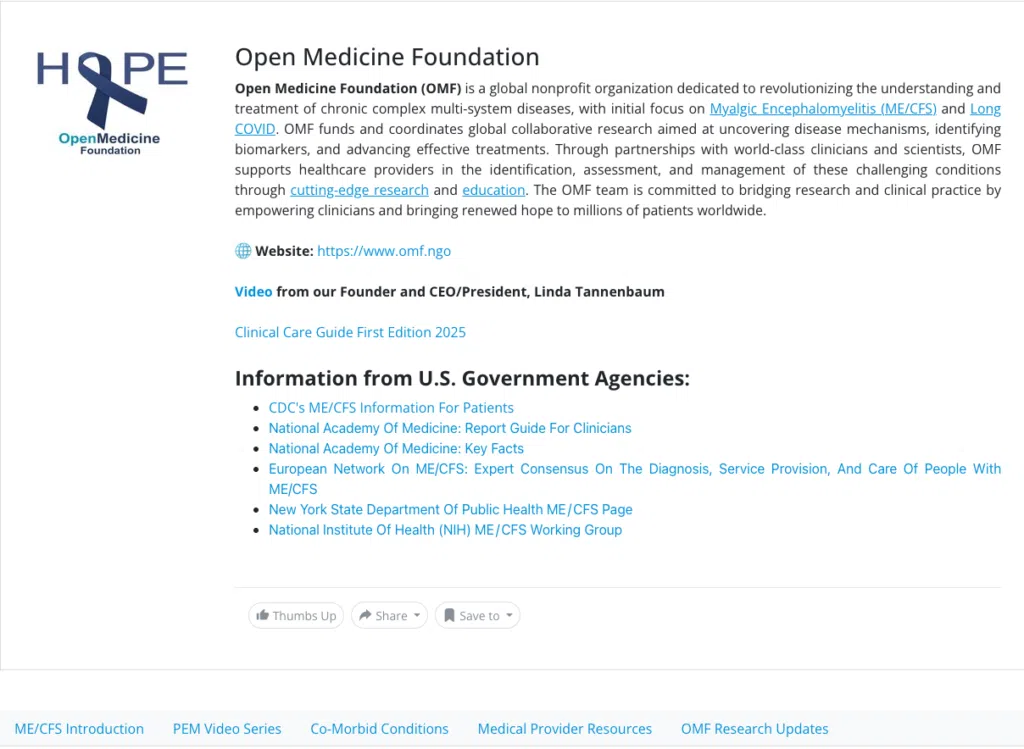 Screenshot of OMF's VuMedi channel, showing some of the video content and resources available to healthcare professionals.